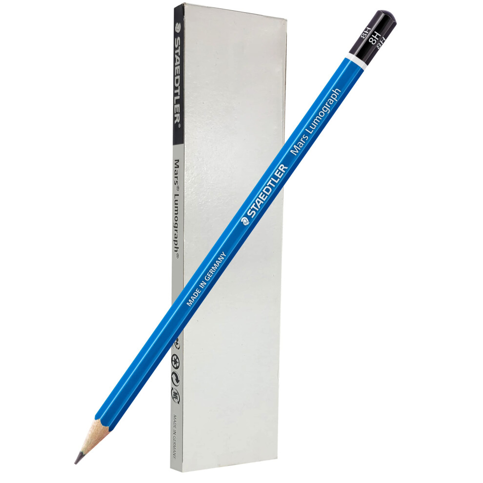 STAEDTLER Mars Lumograph 8H Graphite Art Drawing Pencil  6 Pencils