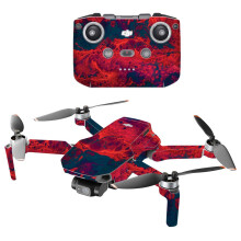 Mighty Skins compatibel met DJI Mini 2 draagbare drone - Fiery Flow | Beschermende duurzame en unieke vinyl sticker wrap cover | Eenvoudig aan te bre