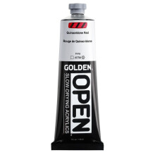 Acrlicos de secagem lenta OPEN da GOLDEN Quinacridone Red 5 fl oz. tubo de tinta acrlica profissional transparente
