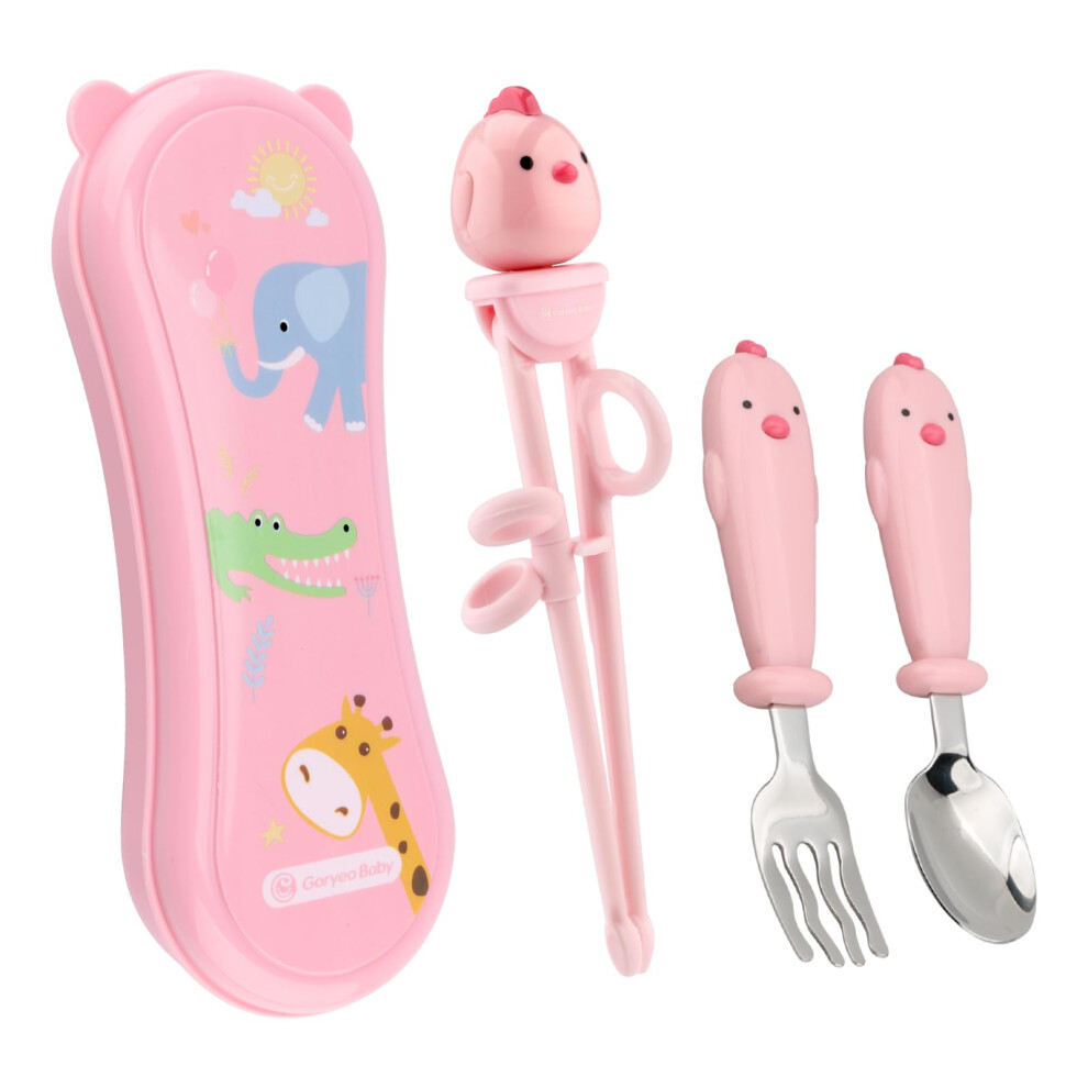 Goryeo Baby Toddler Utensils Stainless Steel Kids Silverware Set With Kids Spoons And Forks Set And Kids Chopsticks For Self Feeding Learning With Por