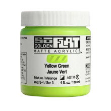 SoFlat Matte Acrylics by GOLDEN Yellow Green 4 fl. oz. Jar Professional Acrylic Paint Semi-Opaque