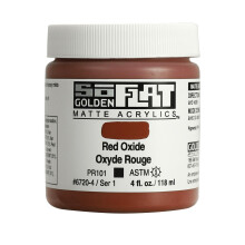 Acrlicos foscos SoFlat da GOLDEN Red Oxide 4 fl. onas. Jar Tinta Acrlica Profissional Opaca