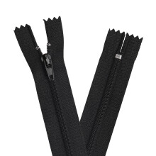 YAKA - 50 cremalleras de nailon negro de 23 cm para coser a granel, para bolsos, manualidades, accesorios de bricolaje
