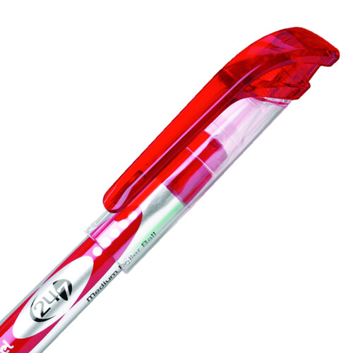 Pentel Pentel 24/7 rullekuglepen Medium Line r?d bl?kboks med 12 (BLD97-B) 1