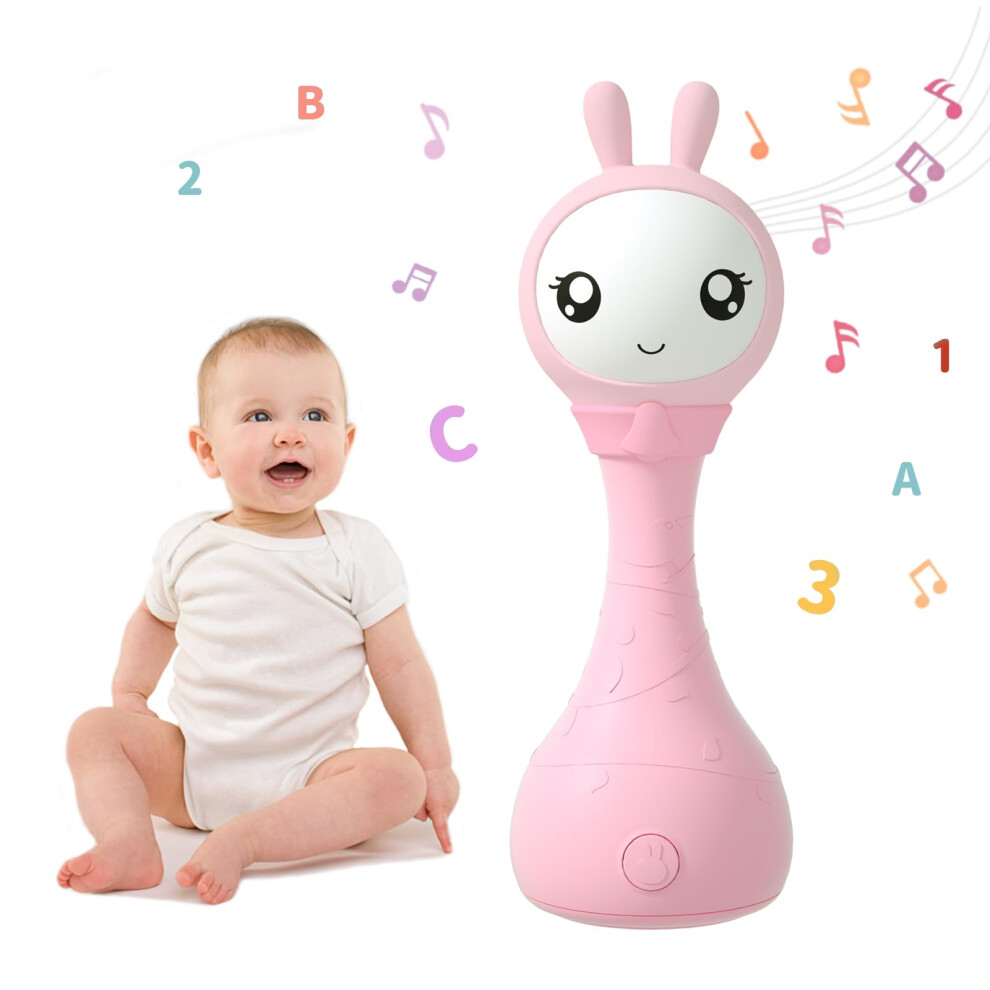 Alilo Yoyo Lapin parlant Hochet musical lumineux Jouets pour bébé 0-6-12-18 mois Jouets imitant la voix Jouets préchargés de plus de 90 contenus