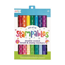 Ooly 18 doppelseitige Stempelmarker Osteraktivitten fr Kinder  Pinselspitze plus Stempel Niedliches Schulzubehr  DOPPELENDE STEMPELMARKER