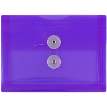 Buste in plastica di carta jam con chiusura di cravatta a bottone e stringa - Dimensione dell'indice - 5 1/2 x 7 1/2 - viola - 12/pacchetto