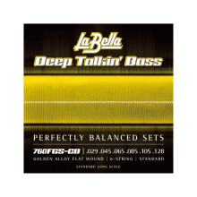 La Bella 760FGS-CB Struny pre basgitaru Golden Alloy s ploch m vinut m, tandardn , s dlhou menz rou, 29-128