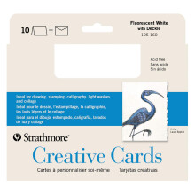 Strathmore Creative Cards Flourescent White with Deckle Edge 5x6.875 pollici 10 buste pacchetti incluse - biglietti d'auguri vuoti per matrimoni even