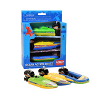 Wild Republic Ozeanboot, 3er-Pack, Aufziehmotor, Geschenk f  r Kinder, ideal f  r interaktives Spielen