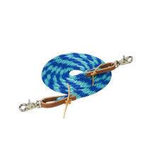 Weaver Leather Poly Roper Rein Dazzling Blue/Turquoise 3/8"""" x 8'