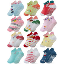 Calzini antiscivolo alla caviglia RATIVE in cotone biologico con grip antiscivolo per bambini da 1 a 2 anni, 2 anni, 12 mesi e 18 mesi (2-3 anni,