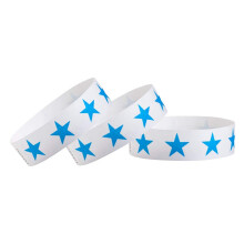 500 WristCo Blue Stars Tyvek-Armbnder fr Veranstaltungen  Bequeme, reifeste Papierarmbnder, ID-Armbnder fr Konzerte, Festivals, Einlass, Party