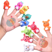 FUN LITTLE TOYS 10 PCS Easter Party Favors for Kids with Bunny Chick Finger Puppets Assorted Easter Egg Fillers Easter Basket Stuffers for Toddlers
