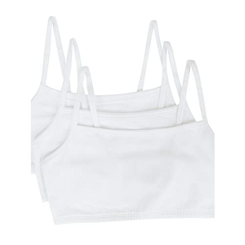 Fruit Of The Loom Fruit of The Loom Dam Spaghetti Strap Bomull Pull Over 3-Pack Sport-BH, Vit/Vit/Vit, 42 2