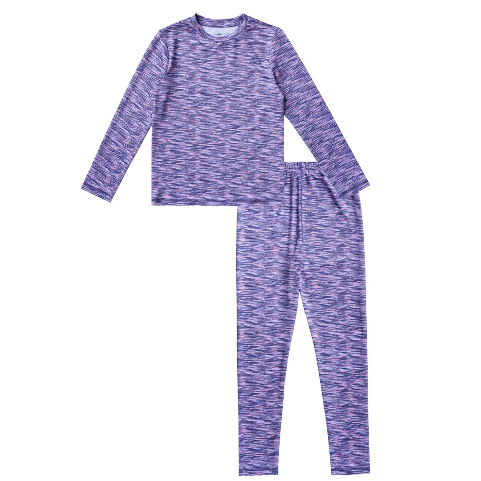 Fruit of the Loom Girls' Performance Baselayer Thermal Set  Multi Space Dye  6/6X