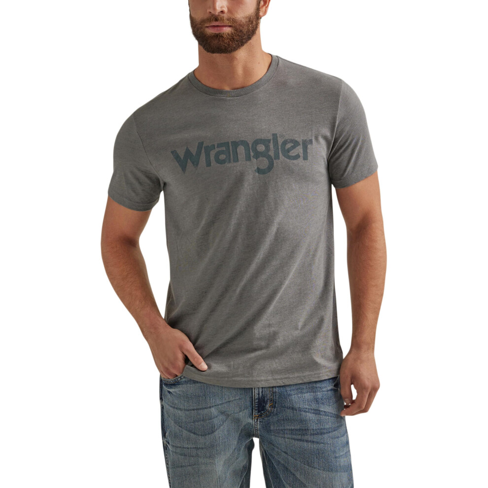 Wrangler Men's Western Crew Neck Short Sleeve Tee Shirt Graphite Heather Not,Specified