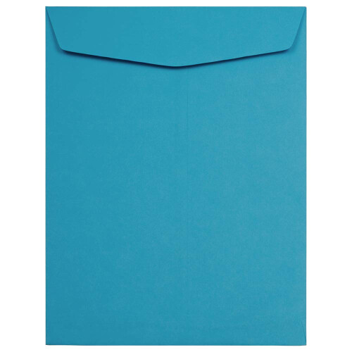 JAM PAPER 10 x 13 Open End Catalog Colored Envelopes - Blue Recycled - 10/Pack