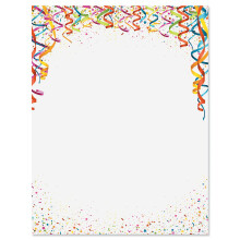 Aktuel fejringskonfetti brevpapir - f?dselsdagspapirer med dekorativ gr?nse Design Printable Holiday Wedding & Party Invitation Letterhead Sheets
