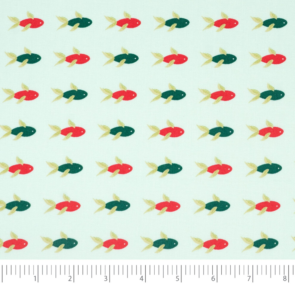 Singer Fabrics  100% Cotton  Aqua Fish by Denise Palmer  Cut by The Yard