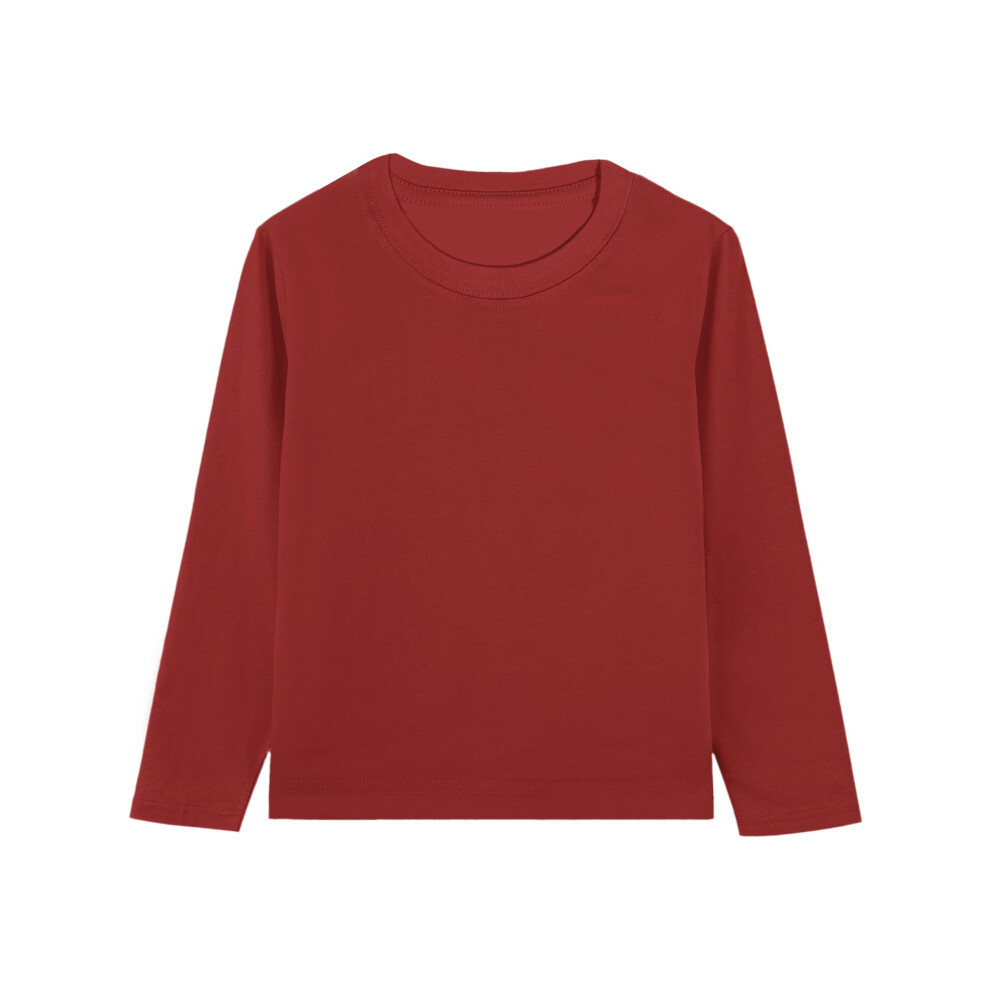 Langarm-T-Shirts F R Kleinkinder, Jungen, Baumwolle, Rundhalsausschnitt, Weich, Basic, Einfarbig, Warm, Lagen-T-Shirt, Oberteil Ohne Etikett, Aus-image