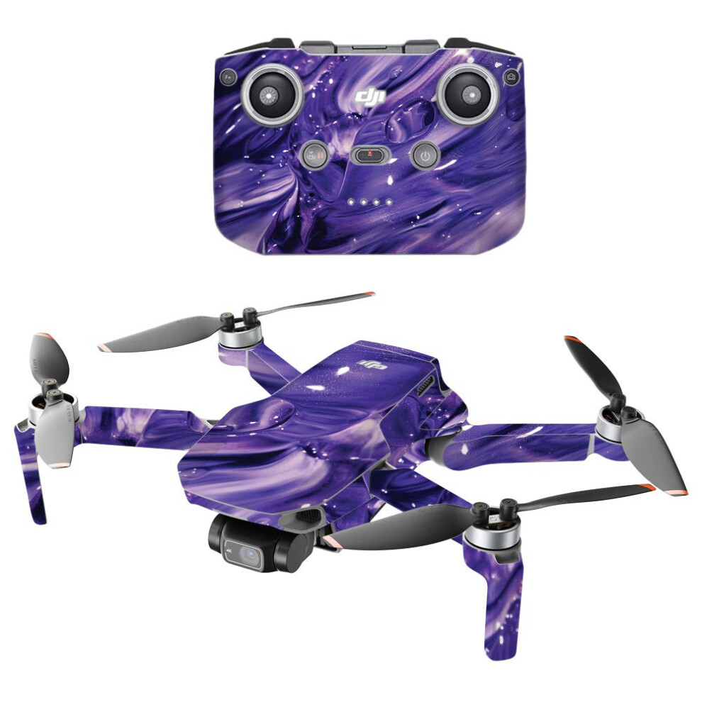 Mightyskins Compatible With Dji Mini 2 Portable Drone - Wash | Protective Durable And Unique Vinyl Decal Wrap Cover | Easy To Apply Remove Purple 785590082604