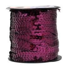 Mandala Craft 6mm Flat Sequin Strip Burgundy Sequins on a Roll - Burgundy Sequin Trim by The Yard - 100 Yds String Metallic Sequin Strand for Cra
