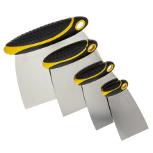 Custom Shop 4-delige set koolstofveerstaal bodyfiller en stopverfstrooiers/schraperset met handgrepen (2"""" 3"""" 4"""" 6"""")