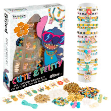 Kit di design per gioielli fai da te Fashion Angels Disney Stitch, carino e vivace, per creare pi    di 10 braccialetti con ciondoli. Include ciond