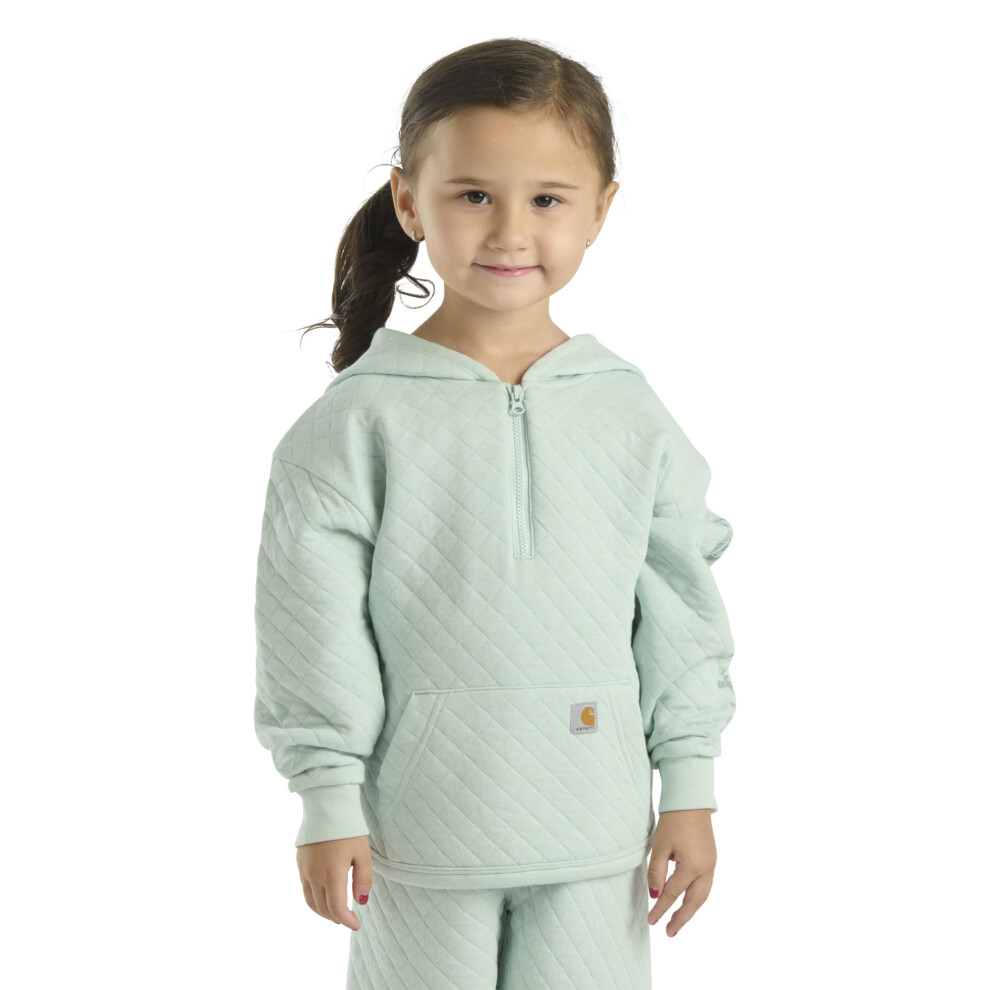 Carhartt Girls' Baby Long-Sleeve Half-Zip Hooded Sweatshirt  Pastel Green