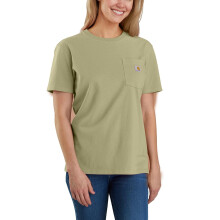 Carhartt Women's Loose Fit Heavyweight Short-Sleeve Pocket T-Shirt, Dried Clay, Small