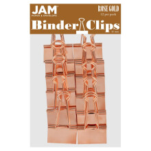 JAM PAPER Kleurige Binderclips - Groot - 1 1/2 Inch (41 mm) - Roze Gouden Binderclips - 12/Pack