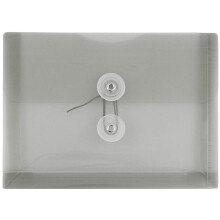 JAM PAPER Plastov oblky se zapnnm na knoflk a nurku - Velikost indexu - 5 1/2 x 7 1/2 - kourove ed - 12/bal.
