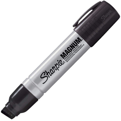 Sharpie Sharpie 44001 Oversized Chisel Tip Extra Wide Magnum Permanent Marker (4 Pack)  Black  Sturdy Extra-wide Felt Chisel Tip  Quick-drying Ink is Fade-and 2