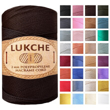 LUKCHE Polyester Macrame Cord 2mm x 251 Yards 100% Polypropylene Premium Macrame Rope Colorful Yarn Crochet Macrame Bag Craft for Wall Hangers Bags