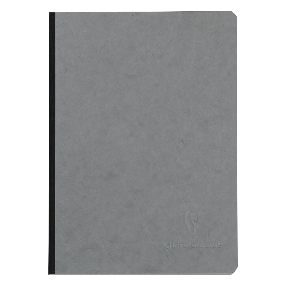 Clairefontaine - Ref 795425C - Age Bag Clothbound Notebook (192 Pages) - A5 Size  Squared Rulings  90gsm Brushed Vellum Paper - Grey Leather Effect Co-image-OPC-PGSVXQJ-NEW