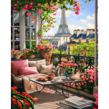Paint by Numbers Kit til voksne Begynder Eiffelt?rnet Landskab Voksen Paint by Number Kits p? l?rred DIY Craftoria Akryl Akvarel Oliemaling efter