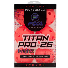 Pelota de pickleball para interiores PIXA Titan Pro 26 Brights - Aprobado por USAPA, nueva durabilidad mejorada, rebote constante, color coral Cr