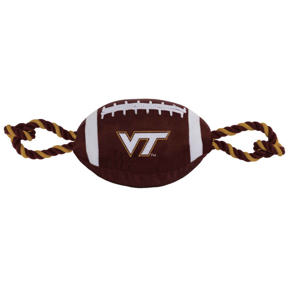 Pets First NCAA Virginia Tech Hokies Jouet de football pour chien en nylon robuste et de qualit    sup   rieure Cordes de traction solides Couineur i