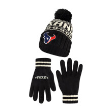Ultra Game Standard Super Soft Kabel Vinter Beanie Strik Hat med Ekstra Varme Touch Screen Handsker Sort