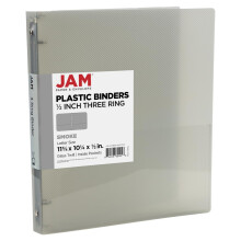JAM PAPER Plastic ringband van 0,5 inch - Rookgrijs 3-ringband - Afzonderlijk verkocht