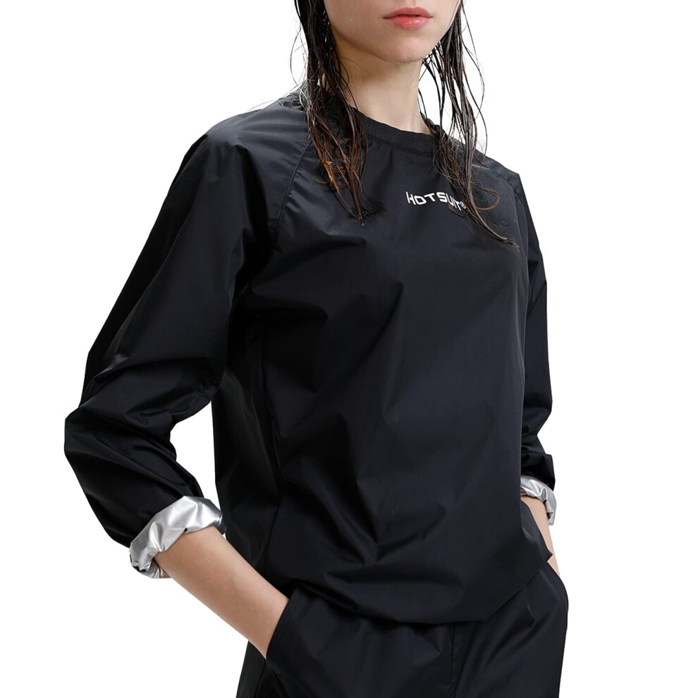 Vestes de sauna HOTSUIT pour femmes, chemises de sauna d'entra  nement anti-d  chirure, hauts de surv  tement de gym, noir, taille M