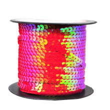 Mandala Craft 6mm Flat Sequins Strip Hot Pink on a Roll - Hot Pink Sequin Trim by The Yard - 100 Yds String Metallic Sequins Strand for Crafts Se