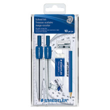 Staedtler Math School Geometria 10-osainen setti, sininen, hopea