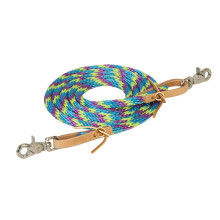 Weaver Leather Poly Roper Rein   Lime Zest/Hurricane Blue/Purple Jazz   3/8"""" x 8'