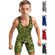 Exxact Sports Digital Camouflage Youth Wrestling Singlet For Boys  Premium Powerlifting Singlet  Kids Wrestling Singlets For Training (YS  Green Camo)