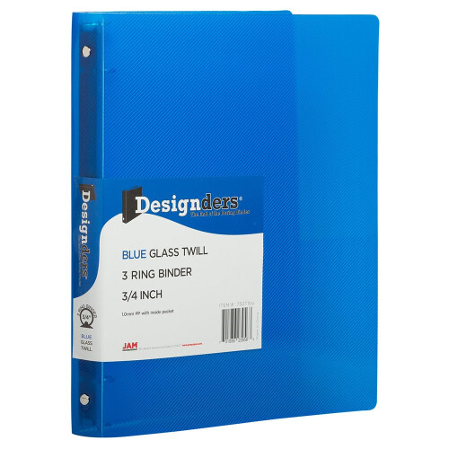 JAM PAPER Pasta de plstico de 0,75 polegadas - Pasta azul com 3 argolas - Vendida individualmente
