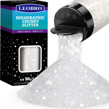 LEOBRO Bl trpytiv trpytky 160 g (5,64 oz) Cir bl robustn trpytky Smen robustn trpytky a jemn trpytky pro remesla Snehov trpytiv vlocky