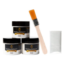 Adesivo dourado 50ml 3 frascos para resina epxi de folha de ouro cola base de gua (pincel luvas como presente)