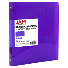 JAM PAPER Plastic ringband van 0,5 inch - Paars 3-ringband - Afzonderlijk verkocht
